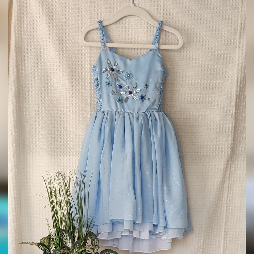 Blue Floral Kids Costume Dress